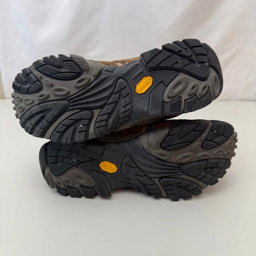Merrell Moab 2 Mid Waterproof Hiking Boots Mens US 9 Brown Suede Vibram Size 9